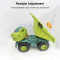 【Yurui】HelloKimi Oversized Dinosaur Big Dinosaur Cage Truck Tyrannosaurus Transporter Engineering Vehicle Car Excavator Bulldozer Lorry Vehicle for. 