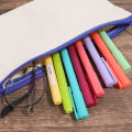 Canvas DIY Doodle Pencil Stationery Bag Girls Makeup Bag Zipper Pouch For Pens Blank DIY Craft Cosmetic Pouch 1Pcs.