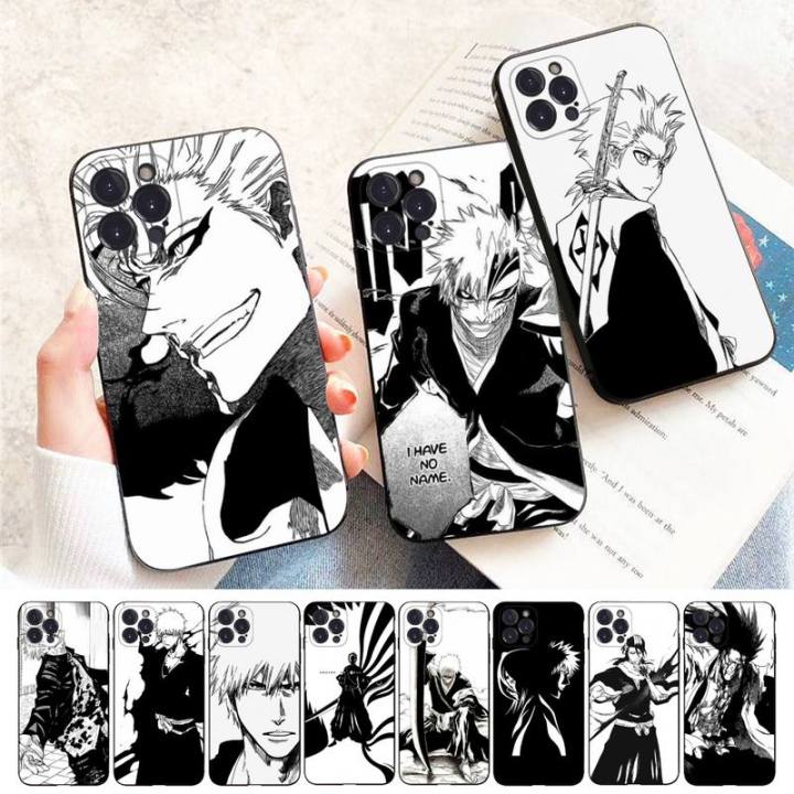 Anime Bleach Black and White Phone Case For iPhone 14 11 12 13 - Main Image