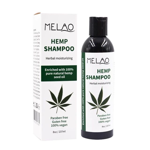 Melao Hemp Shampoo - 237ml Herbal Moisturizing 100% Pure Natural Hemp seed oil (paraben free guten free 100% vegan)