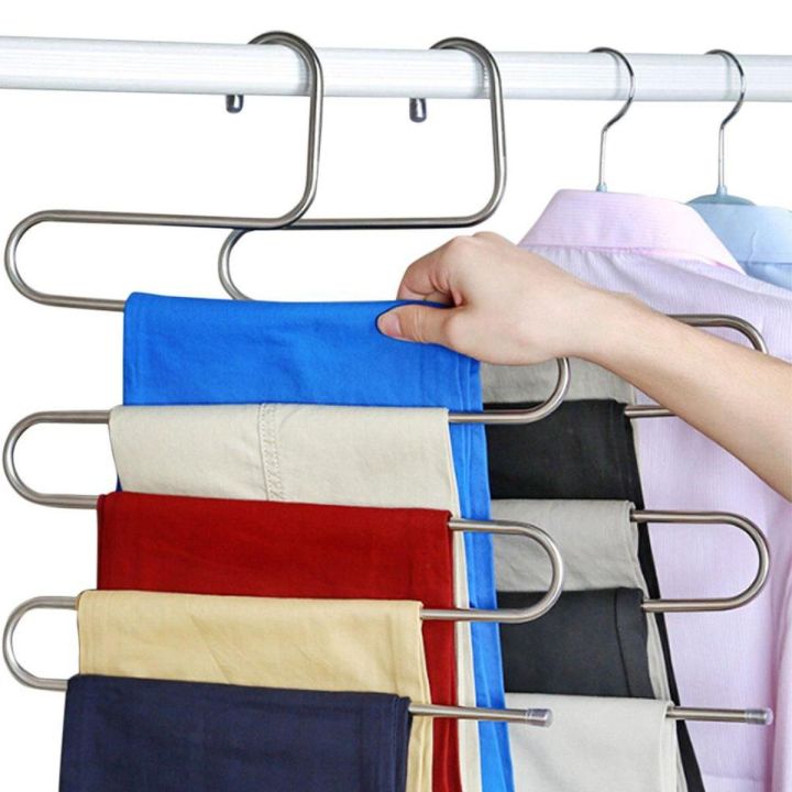 Pants%20Towel%20Scarf%20Hangers%20Space%20Saver%20Storage%205%20Layer%20Metal%20cloth%20rack%20-%20Image%202
