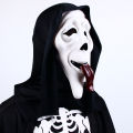 Halloween Mask Realistic Movie Scream Scary Face Creepy Ghost Mask Stick Tongue Out Funny Scary Cosplay Costume Mask Party Props. 
