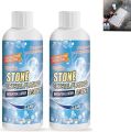 Multi-surface Stone Stain Remover Cleaner Nano Stone Crystal Plating Agent, Marble Stone Cleaner Polished for Marble, Floor, Tile & Ceramic Stain Remover, 450ml (2 pics). 