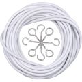 Curtain Wire and Hooks Set, 3 Meters Net Curtain Wirewith 8Pcs Screw-in Hooks for Net Curtain Rod.