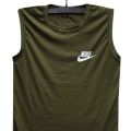 Olive Color Sleeveless T-Shirt for Men(Megi Hata) imported by BUYFAST - T Shirt. 