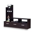 Wood book rack black clour L model BR-4125 Malaysiyan Process wood.