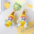 Cute Banana Cat Doll Crying Banana Cat Keychain Plush Stuffed Doll Banana Cat Doll Pendant Crying Sad Crying Banana Keyring Keychain Accessories. 