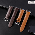 Leather Watchband Soft Material Watch Band Wrist Strap 42mm/44mm/45mm/49mm With Silver Stainless Steel Buckle. 
