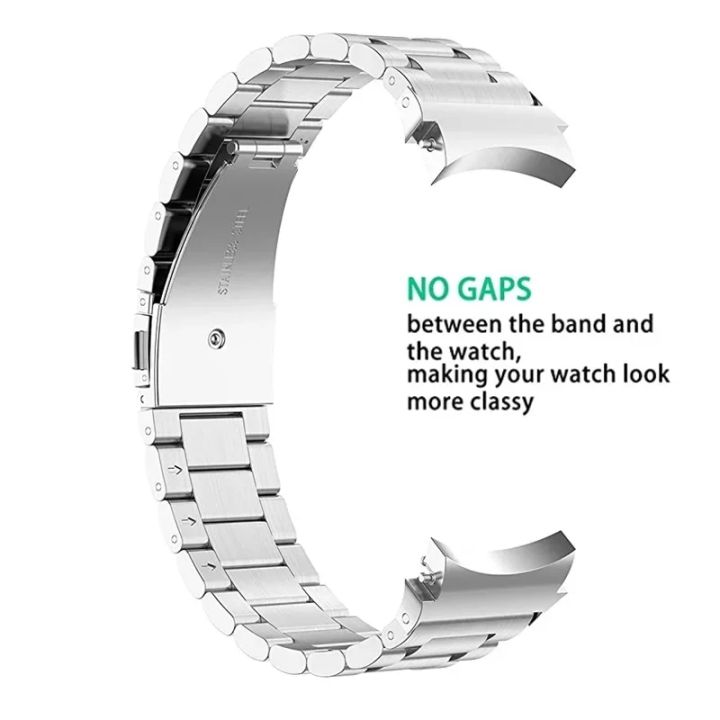 Samsung%20Galaxy%20Watch%207%206%205%204%20(20%20mm)%20Stainless%20Steel%20Strap%20Metal%20Bracelet%20with%20Curved%20End%20No%20Gaps%20Adapter%20-%20Image%202
