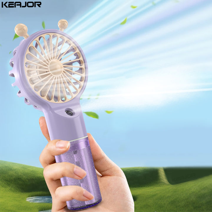 Portable Handheld Spray Fan Mini Air Conditioner USB Rechargeable Portable Humidifier Fan Mini Mist Cooler Fans for Travel Home