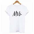 Couples T Shirt MR MRS Letter Print Couple Tshirt Summer Fashion King Queen T-shirt Casual O-Neck Tops Lovers Tee Shirt.