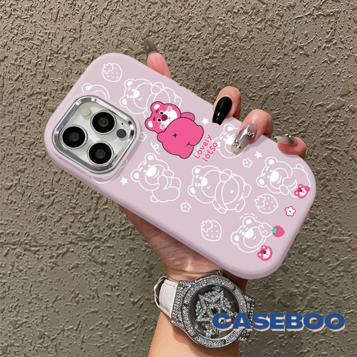 Luxury%20Macaron%20Candy%20Color%20Plating%20Metal%20Lens%20Casing%20Compatible%20for%20IPhone%207Plus%2014%2011%2013%2015%2012%20Pro%20Max%20XR%208%207%20Plus%20XS%20Max%20X%20SE%202020%20Cartoon%20Cute%20Strawberry%20Bear%20Lotso%20Couples%20Cover%20-%20Image%202