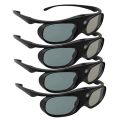 4 PCS Active Shutter 3D Glasses for DLP Link Compatible 96-144HZ with Optama /Acer/BenQ /ViewSonic/XGIMI DLP Link Projectors.
