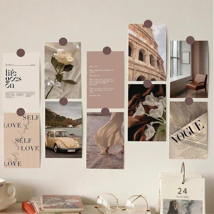 【Lowest Prices Online】 Decorative Wall Sticker Poster 10pcs Wall Card Aesthetics Home Decoration Photography Background Bedroom Living Room Home Decoration