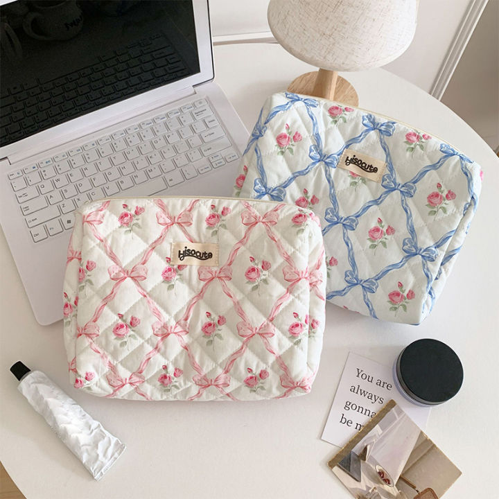 Cute%20Bow%20Floral%20Cosmetic%20Bag%20With%20Zipper%20Cosmetic%20Organizer%20Case%20Large%20For%20Women%20Luolong%20-%20Image%205