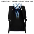 Causal Men USB Laptop Backpack Night Luminous Shark Mouth Pattern Daily Knapsack Teenagers School Bags Large Capacity Travel Bag.