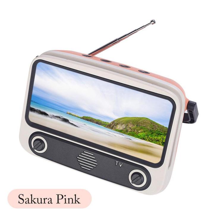 Mini Retro TV Wireless Bluetooth Speaker TV300 Portable Retro TV Wireless Bluetooth Speaker Phone Holder