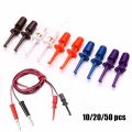 10/20/50Pcs color random Measurement Grabbers Connector Mini Test Probe Hook Clip Multimeter Lead Wire Electronic Testing. 