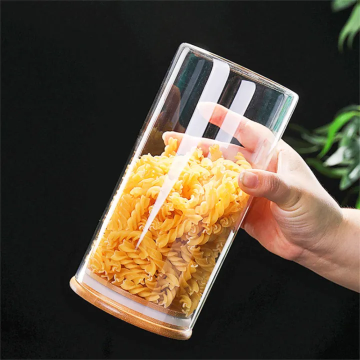Eco-friendly%20Glass%20jar%20Sleek%20Transparent%20Bamboo%20lid%20Airtight%20Versatile%20Sealed%20canister%20for%20Kitchen%20accessories%20Loose%20tea%20-%20Image%203