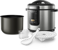 Philips Multicooker HD2237 Viva Collection All-in-One – ProCeramic+ Pot, 6L Capacity, 1300W, 7 Pressure Cooking Modes, Slow Cook, Saute/Sear, Multi-Cook Programs, Automatic Keep Warm for 12 Hours.