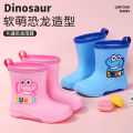 New children's rain boots, boys' dinosaur baby rain boots, primary school students, cotton warm rubber shoes, water shoes, children's shoes.