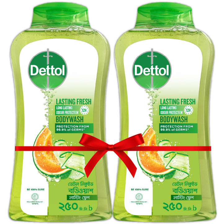 Dettol Lasting Fresh Bodywash with 12 Hour Odour Protection (250ml X 2)