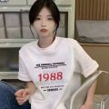 Summer New 100% Cotton Short Sleeve T T-shirt Female Student Korean Style Loose ins Women's Fashionable Mid-Length Half-Sleeve Top.