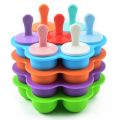 Reusable Food Grade Silicone Popsicle Molds Mini Ice Cream Molds DIY Baby Food Supplement Ice Cream Lolly Mold With 7 Colorful Sticks.