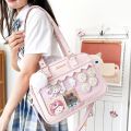 Japanese Kawaii Shoulder Bag For Women PU Leather Itabag Transparent Bag JK Tote Bag Handbags Preppy Bag ita bag Crossbody Bag. 