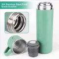 500ml Stainless Steel Vacuum Flask 3 Cup Set | Insulated Hot & Cold Water Bottle | Travel & Home Use | MNK SHOP. 
