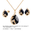 Neck Chain Elegant Rhinestone Delicate Drop Earring Finger Ring. 