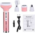 Kemei KM - 6637 Multifunctional 4 in 1 Rechargeable Women Body Shaver Beard Eyebrow Nose Trimmer Set Female Electric Shaver. 