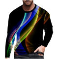 European And American Popular Leisure Men's Sports 3d Printing T Shirt Casual Long Sleeve T Shirts Sport Fitness Tees Top Male.