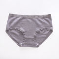 Girls Daily Panties, Cotton Solid Color Elastic Breathable Middle Waist Briefs with Lace Trimming fo. 