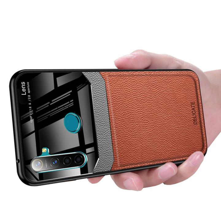 Case For Xiaomi Redmi Note Leather Mirror Tempered Glass Shockproof Phone  Back Cover