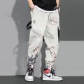 Men Pants Spring and Autumn Cargo Pants Man Fashion  Hop Casual Pants Loose Kan Drawstring Men Joggers Sweatpants. 