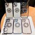 Deluxe Bling Diamond Phone Case for iPhone 12 13 14 11 15 Pro Max 14 15 Plus Shinny Transparent Plating Soft Silicone Cover. 