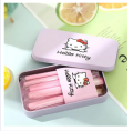 Hello Kitty Mini Makeup Brush Set of 7 Pieces With Cute Box - Pink.