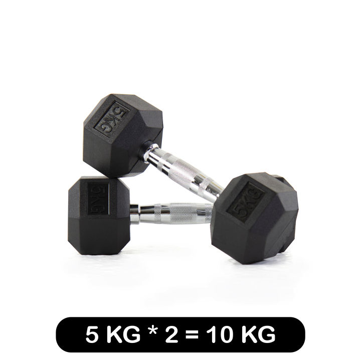 Rubber Hex Dumbbell Premium Quality (5KG*2=10KG) Pcs