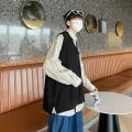 Men Sweater Vest Oversized Sleeveless Knitted Tops Couple BF Vintage All-match Classic V-neck Autumn Loose Jumpers Male Handsome.