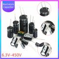 SMD Aluminum Electrolytic Capacitor 6.3/10/16/25/400/450V Electronic Components in-line Capacitores 4.7UF 220UF High Frequency.