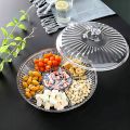 Crystal Plastic Clear Round Spice And Serving Tray With Lid - Perfect For Serving Your Favorite Snacks And Dishes With Style.