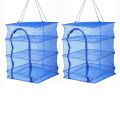 2Pcs Foldable 4 Layers Drying Rack for Vegetable Fish Dishes Mesh Hanging Drying Net Hanging ,Natural Way to Dry Food.