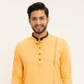 Masculine Light Orange Casual Slim Fit Panjabi For Men. 