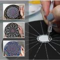 8 Pcs 15cm Black Mandala Kraft Paper Round Cardboard for Painting DIY Cardboards for Artist Painter.