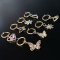 Gabby European and American Love Flower Butterfly Angel Spring Ring Navel Ring No Hole Navel Ring Navel Navel Ear Clip Dual Use Spot.