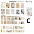【Online】 Panda Online 100PCS Memory Post Office Series Background Base Paper Basic Material Memo Pad Paper Literary Mail Card Journal Planner Diary Scrapbooking. 