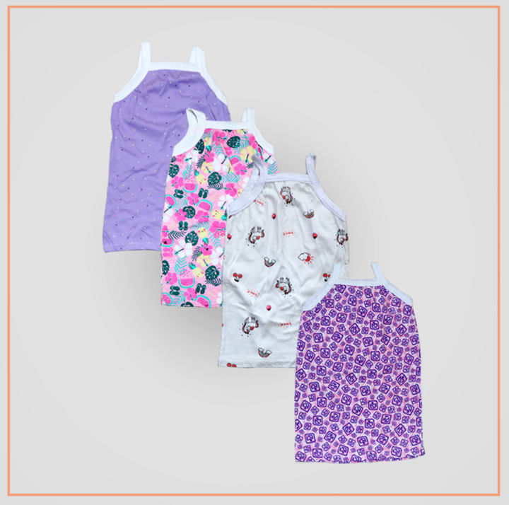 4%20Pieces%20MultiColor%20Cotton%20Singlet%20/%20Tank%20Top%20for%20girls%20-%20Image%204