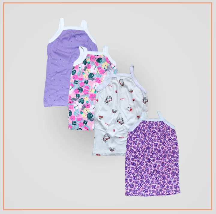 4%20Pieces%20MultiColor%20Cotton%20Singlet%20/%20Tank%20Top%20for%20girls%20-%20Image%204