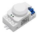 5.8GHz HF System LED Microwave 360 Degree Motion Sensor Light Switch Body Motion Detector,White.